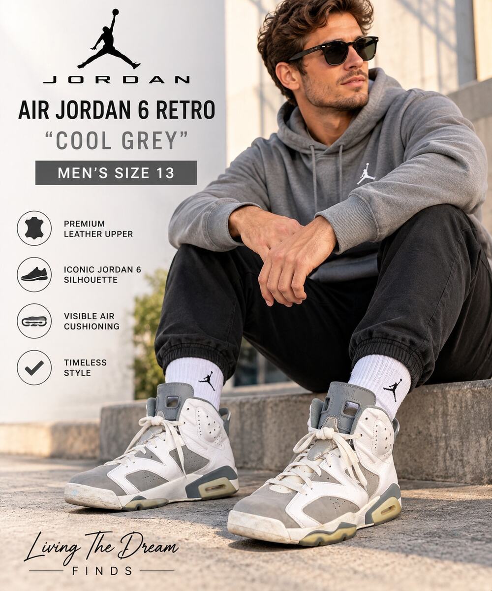Nike Air Jordan 6 Retro Cool Grey White Men’s Size 13 CT8529 100